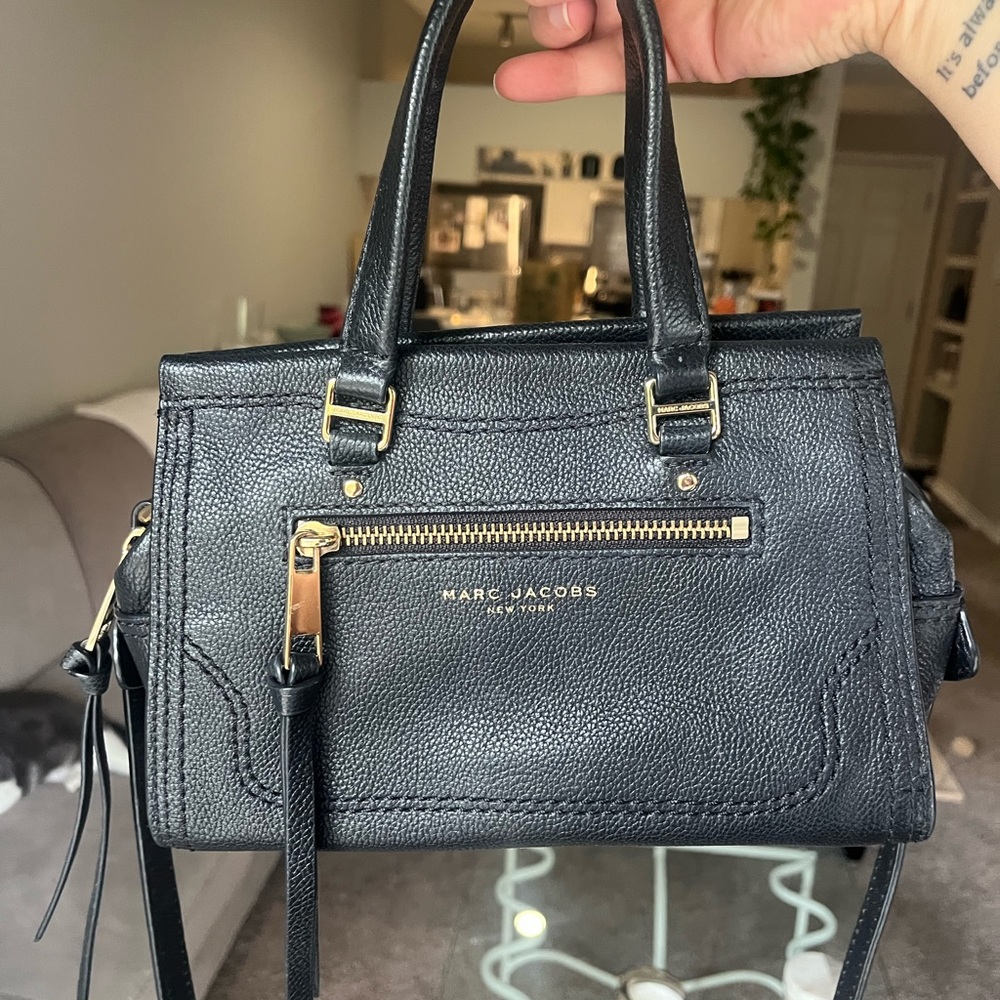 Marc Jacobs Black Textured Satchel